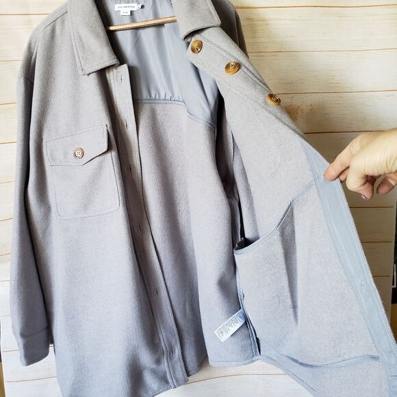 Good American Dusty Quarry Solid Oversized Shacket Women's Size 7/8 - Picture 12 of 16